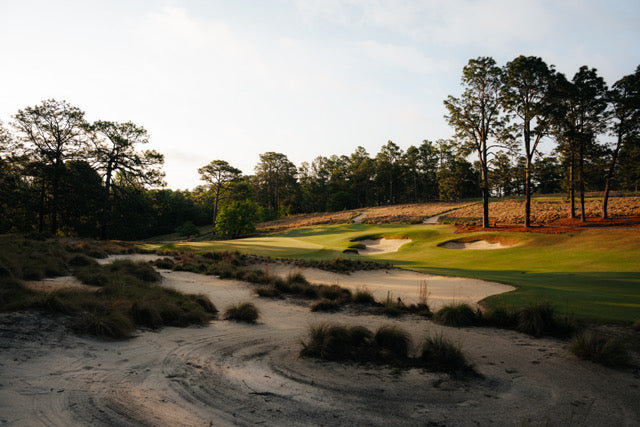 Sand traps at the beautiful Southern Pines Golf Course, North Carolina