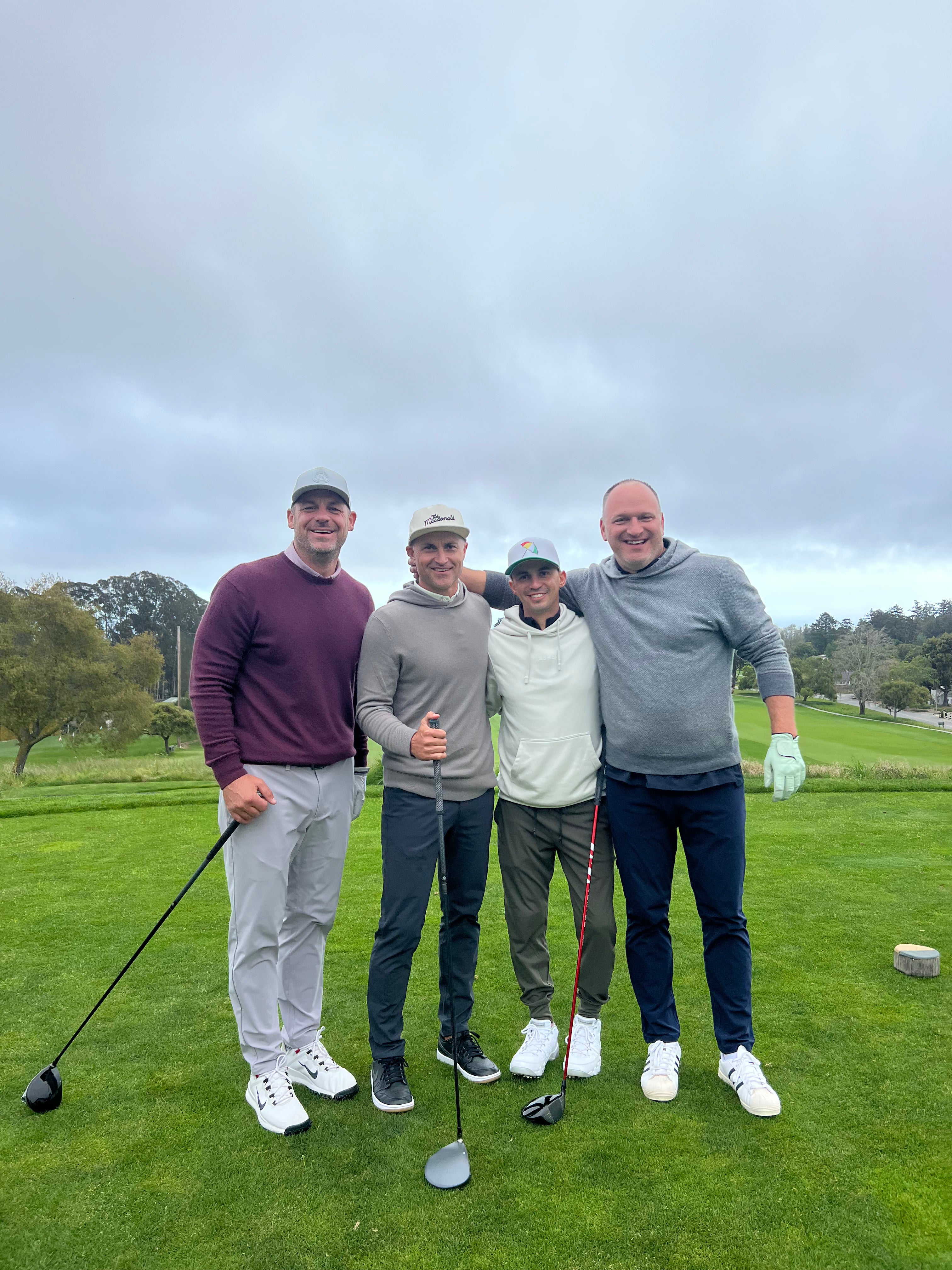 Golfers getting ready to tee off at Pasatiempo Golf Course in Santa Cruz, CA