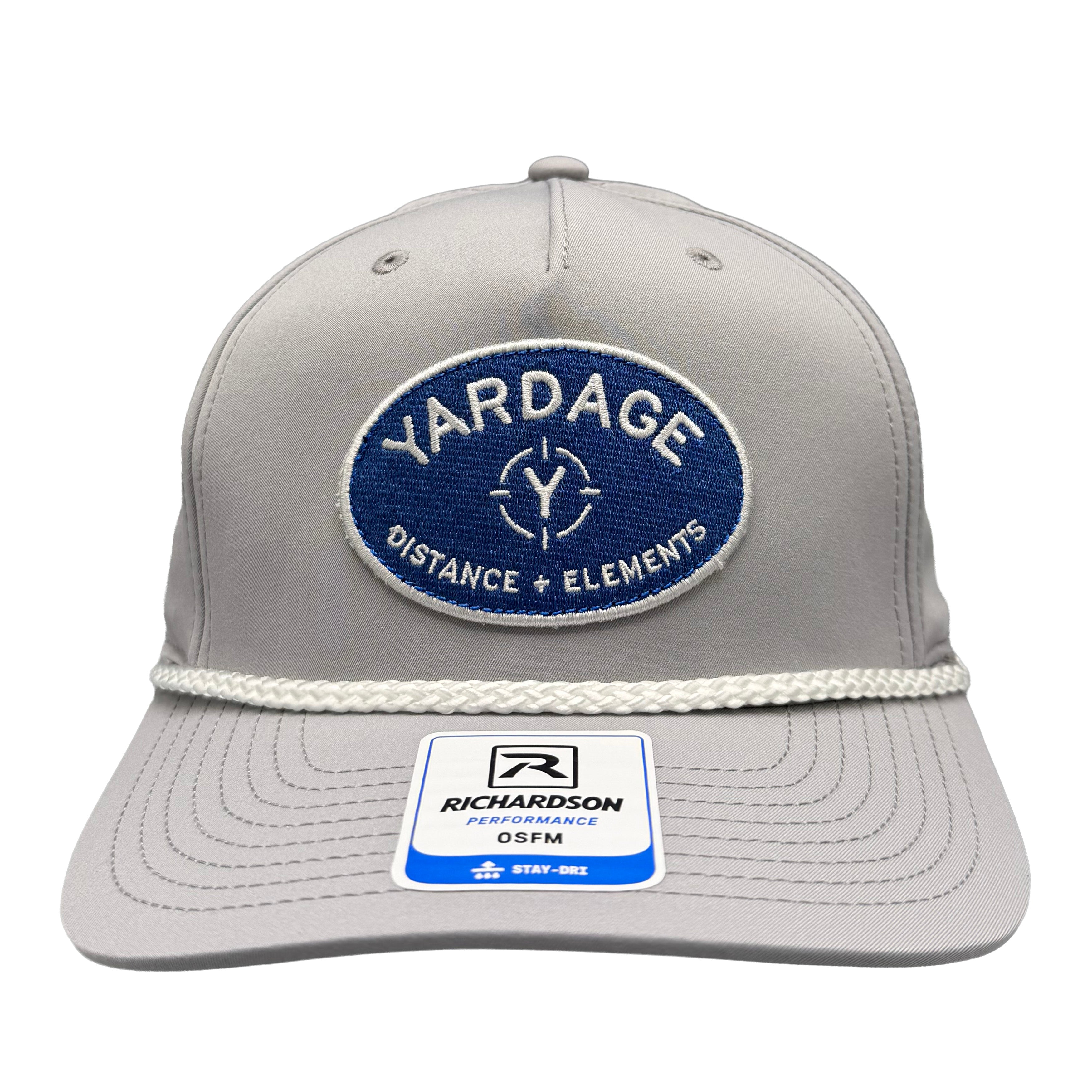 Gray cap with Yardage logo and Richardson label on a white background