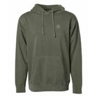 Front view of the Chasing Birdies Sweatshirt in Army