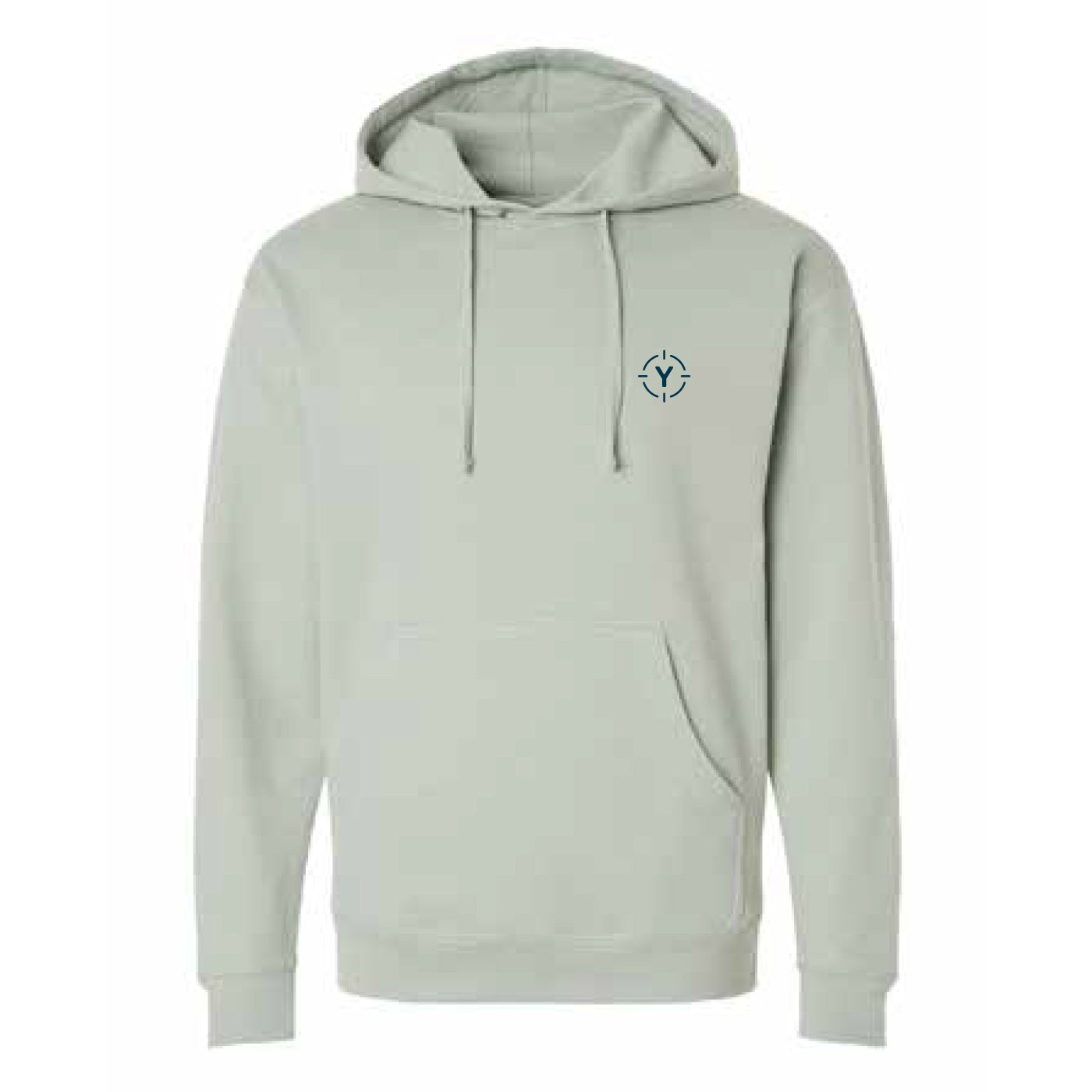 Front view of the Tahoe Sweatshirt in Sage showing the chest mark