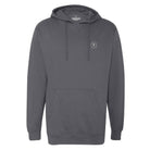 chasing birdies hoodie front view charcoal color