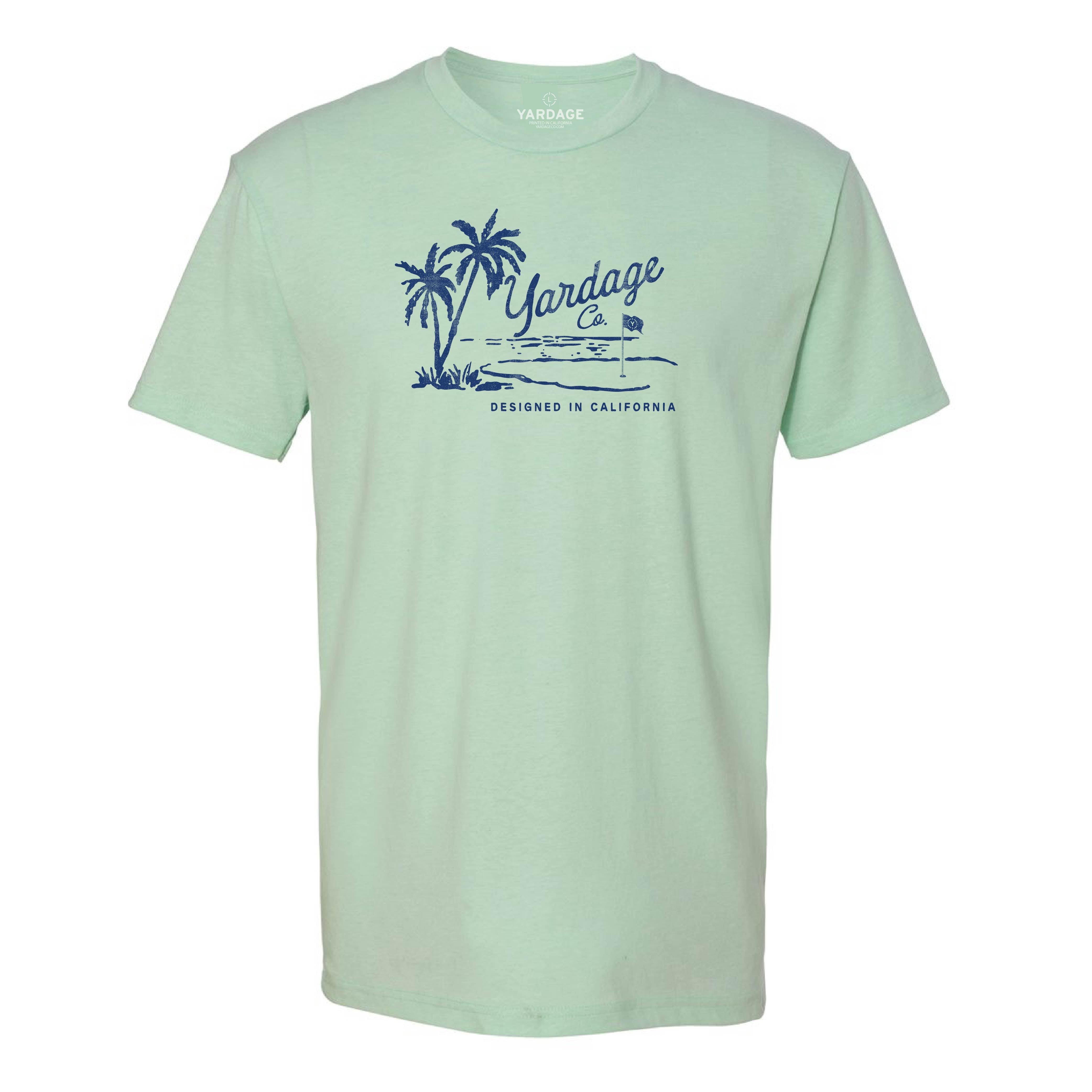 Designed in Cali shirt front view mint