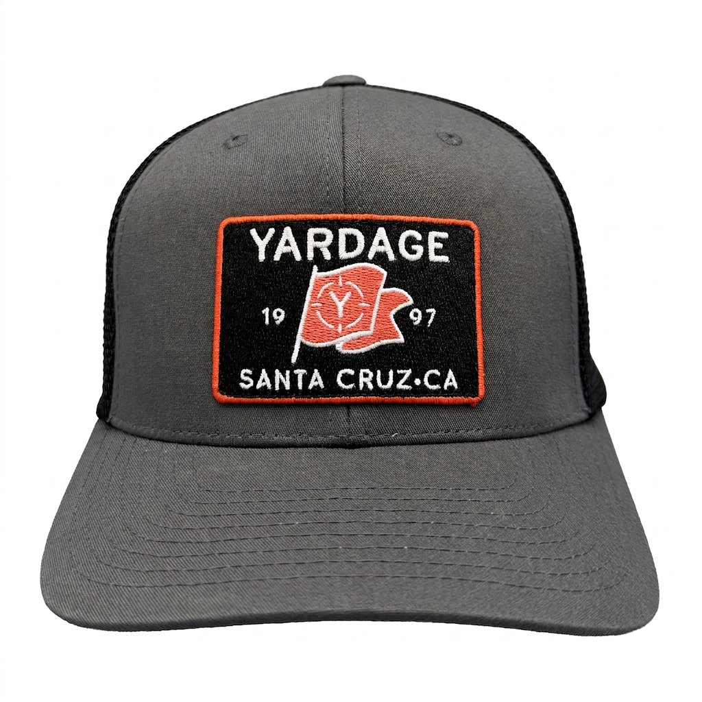 Yardage Flag Curved Billes Trucker Hat front view