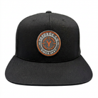 Yardage Circle Badge Flat Billed Trucker Hat front view