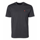Front view of the Deluxe Flag Tee in Charcoal showing the embroidered flag logo on the left chest
