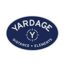 Yardage logo with 'Distance + Elements' text on a blue background