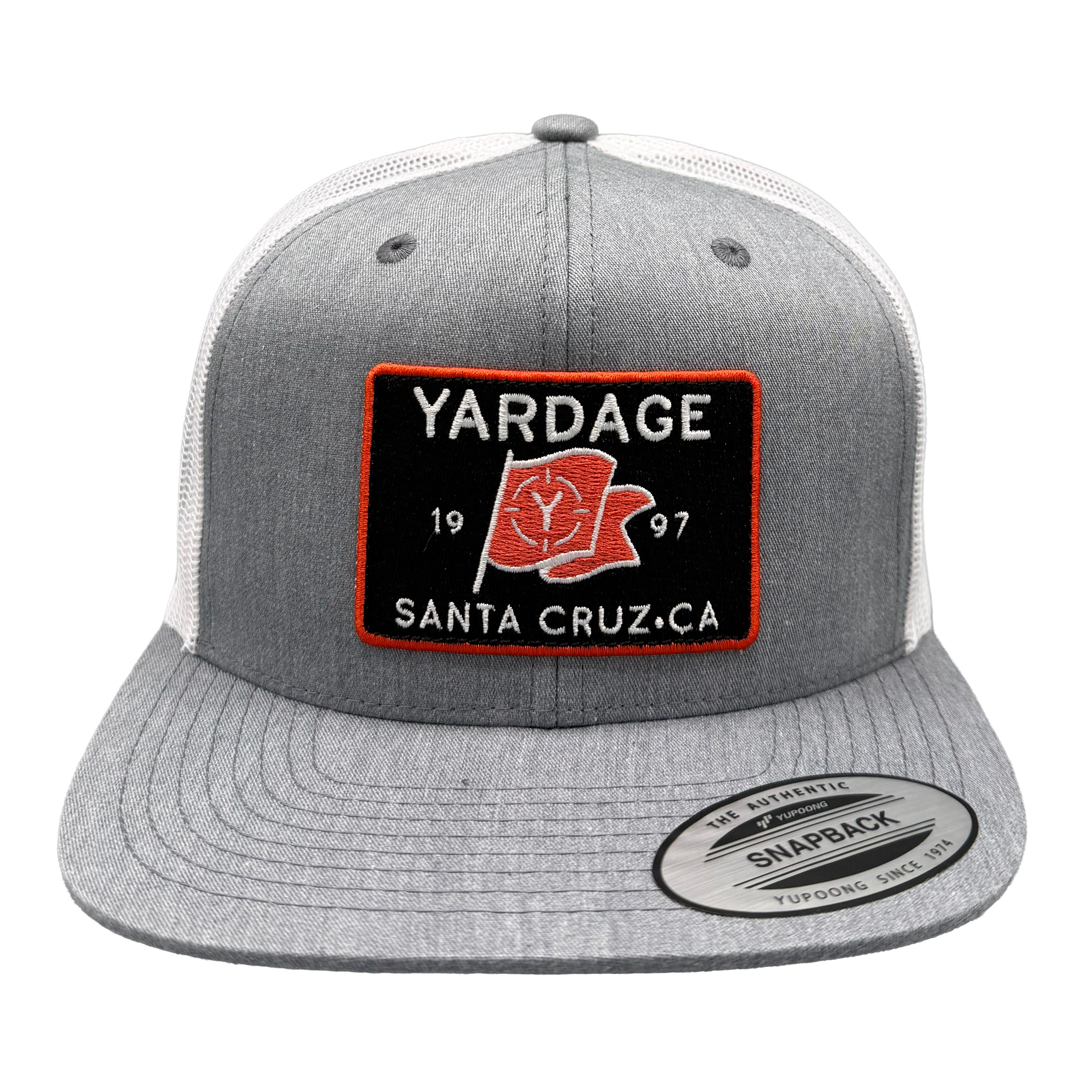 Gray cap with Yardage Santa Cruz CA logo on a white background