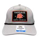 Gray cap with Yardage Santa Cruz CA patch and Richardson Performance label on a white background