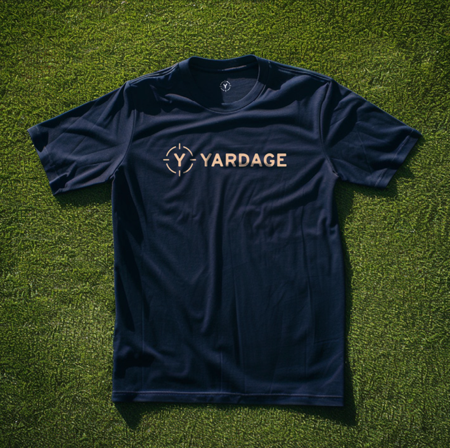 Simple Yardage Blue Shirt on Grass